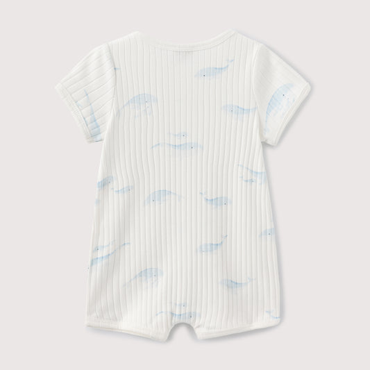 WHALE PRINT SHORT SLEEVE JUMPSUIT