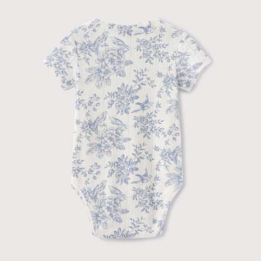 FLOWER PRINT SHORT SLEEVE BODYSUIT