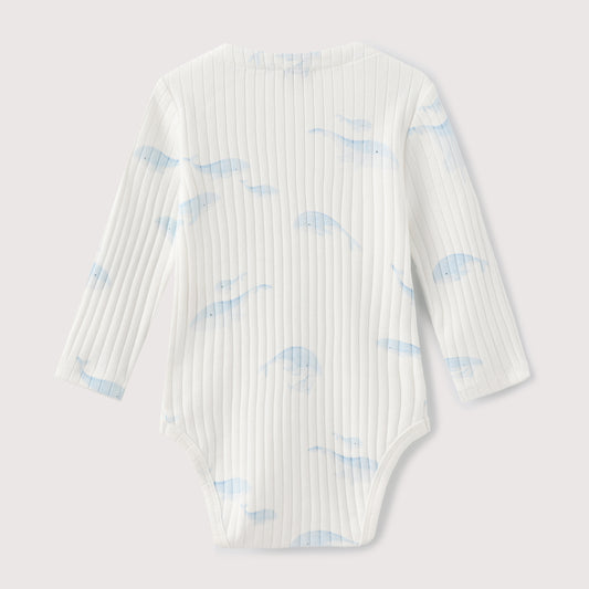 WHALE PRINT LONG SLEEVE BODYSUIT