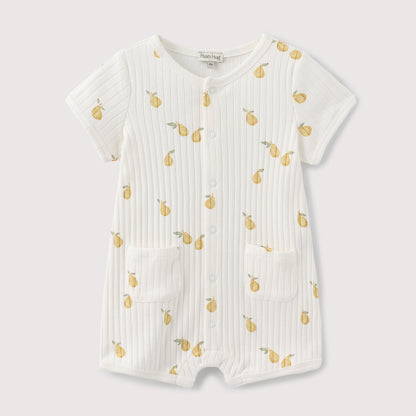 PEAR PRINT SHORT SLEEVE JUMPSUIT