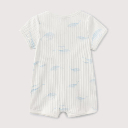 WHALE PRINT SHORT SLEEVE JUMPSUIT