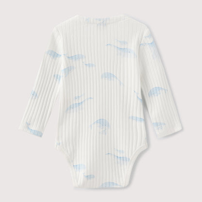 WHALE PRINT LONG SLEEVE BODYSUIT