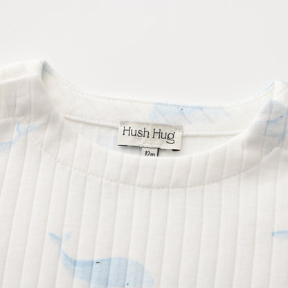 WHALE PRINT SHORT SLEEVE BODYSUIT