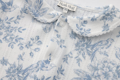 FLOWER PRINT SHORT SLEEVE JUMPSUIT