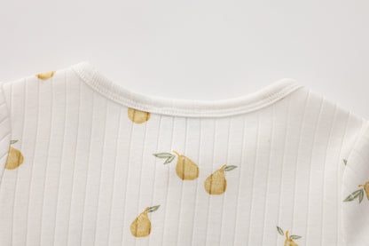 PEAR PRINT SHORT SLEEVE JUMPSUIT