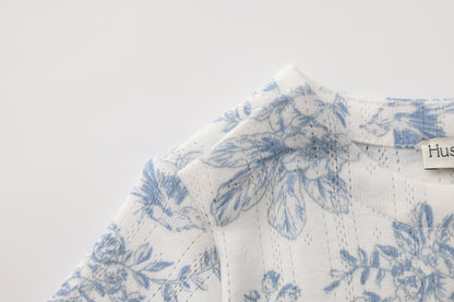 FLOWER PRINT SHORT SLEEVE BODYSUIT