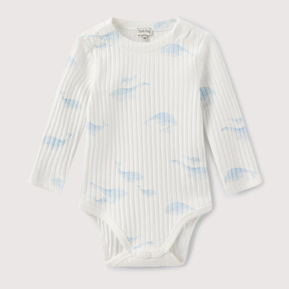 WHALE PRINT LONG SLEEVE BODYSUIT